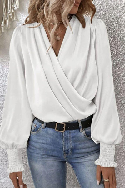 Amelia™ Draped Bishop-Sleeve Blouse
