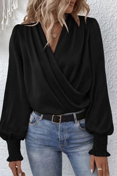 Amelia™ Draped Bishop-Sleeve Blouse