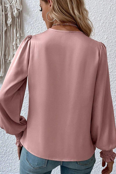 Amelia™ Draped Bishop-Sleeve Blouse