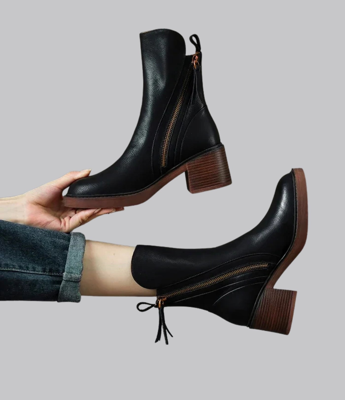 Amelia™ Vegan Leather Ankle Boots
