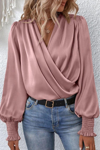 Amelia™ Draped Bishop-Sleeve Blouse