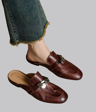 Amelia™ Leather Slide Mules