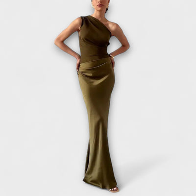 Amelia™ One-Shoulder Ruched Maxi Dress