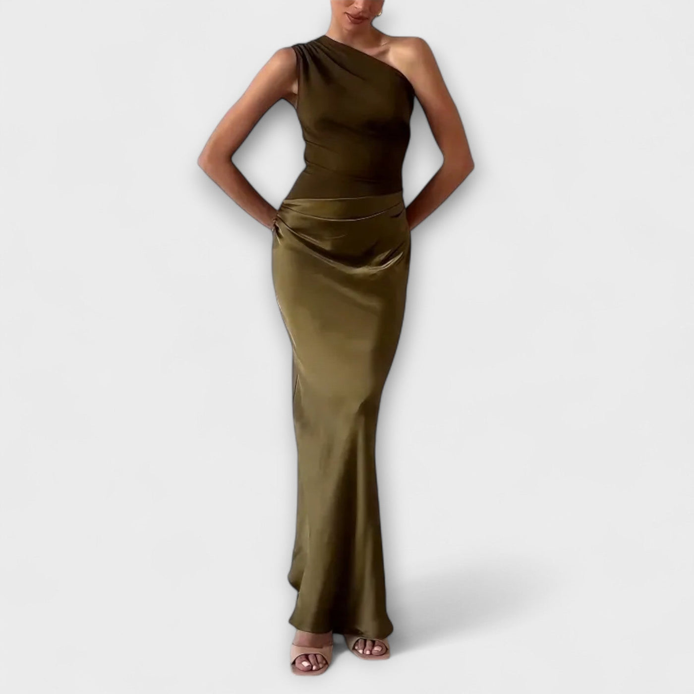 Amelia™ One-Shoulder Ruched Maxi Dress