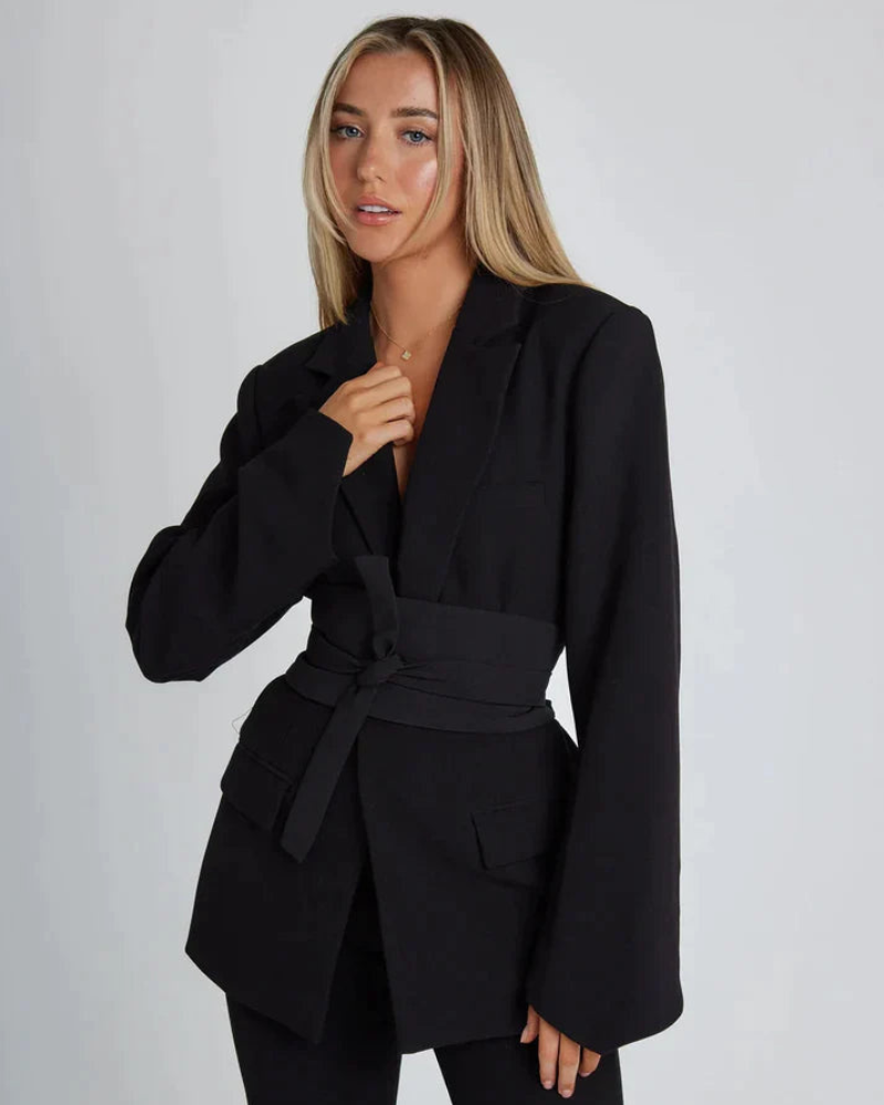 Amelia™ Wrap-Front Belted Blazer