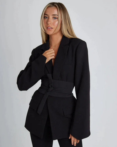 Amelia™ Wrap-Front Belted Blazer
