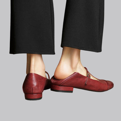 Amelia™ T-Strap Leather Flats