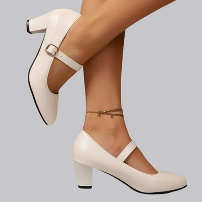 Amelia™ Leather Mary-Jane Block Heels