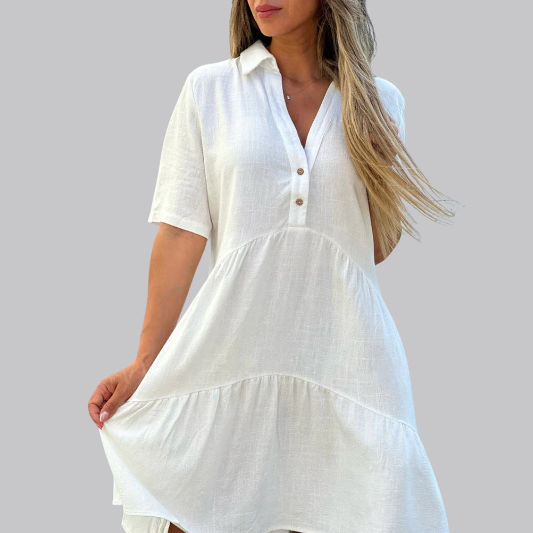 Amelia™ Linen-Look Summer Shirt Dress