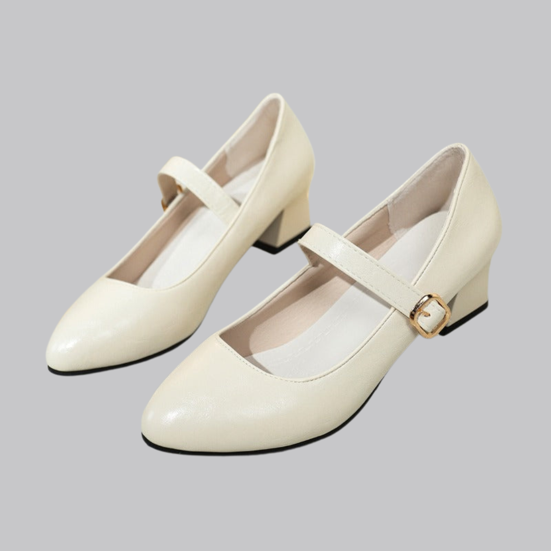 Amelia™ Leather Mary-Jane Block Heels