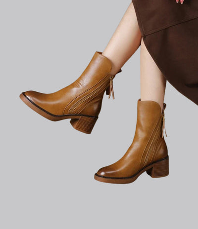 Amelia™ Vegan Leather Ankle Boots