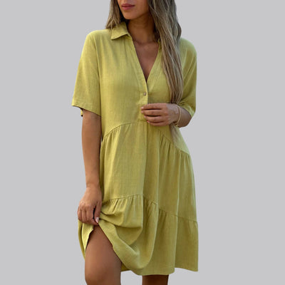 Amelia™ Linen-Look Summer Shirt Dress