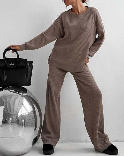 Amelia™ Round-Neck Slit Lounge Set