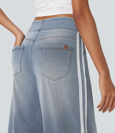 Amelia™ High-Waist Stripe Wide-Leg Jeans