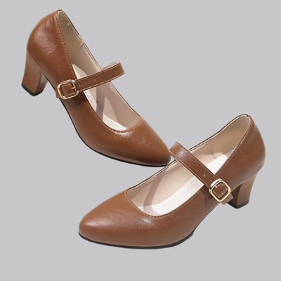 Amelia™ Leather Mary-Jane Block Heels