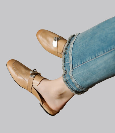 Amelia™ Leather Slide Mules