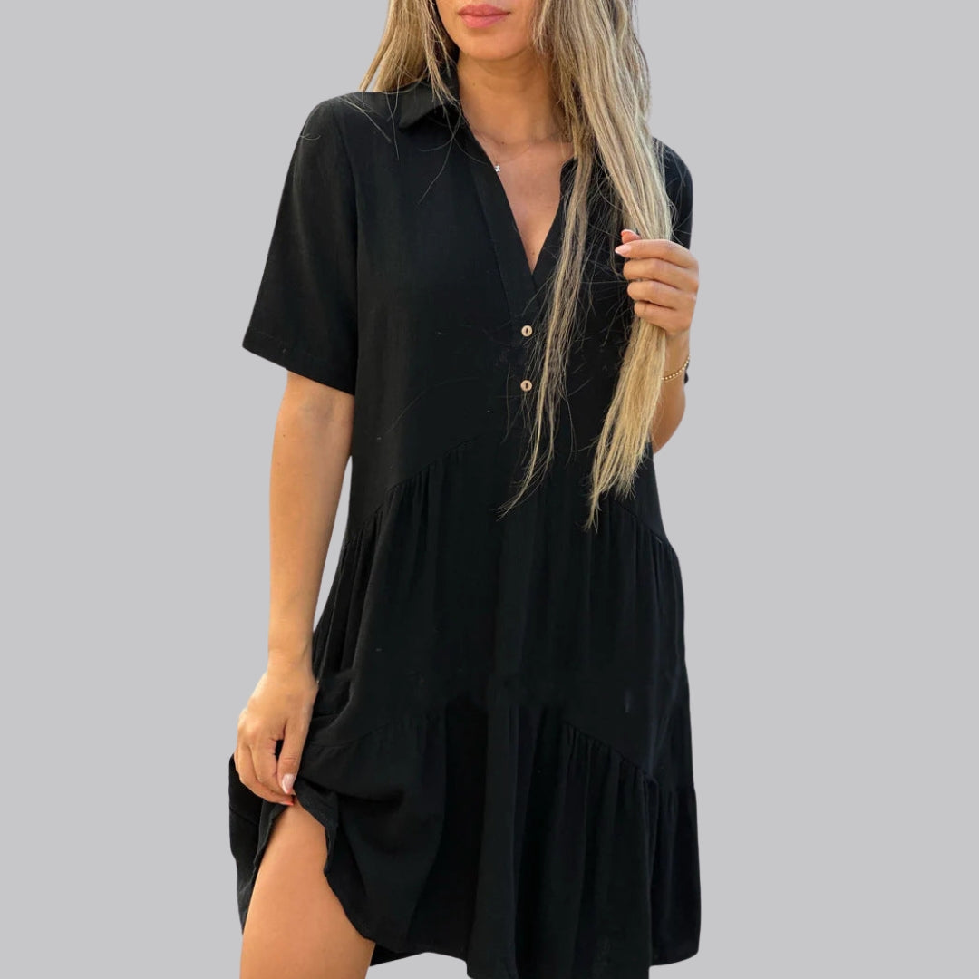 Amelia™ Linen-Look Summer Shirt Dress