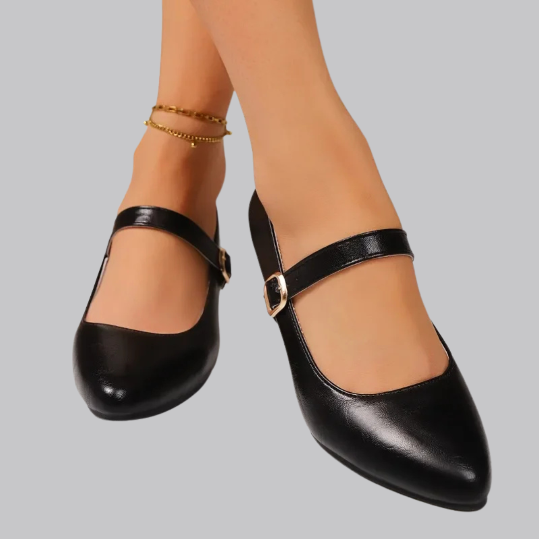 Amelia™ Leather Mary-Jane Block Heels