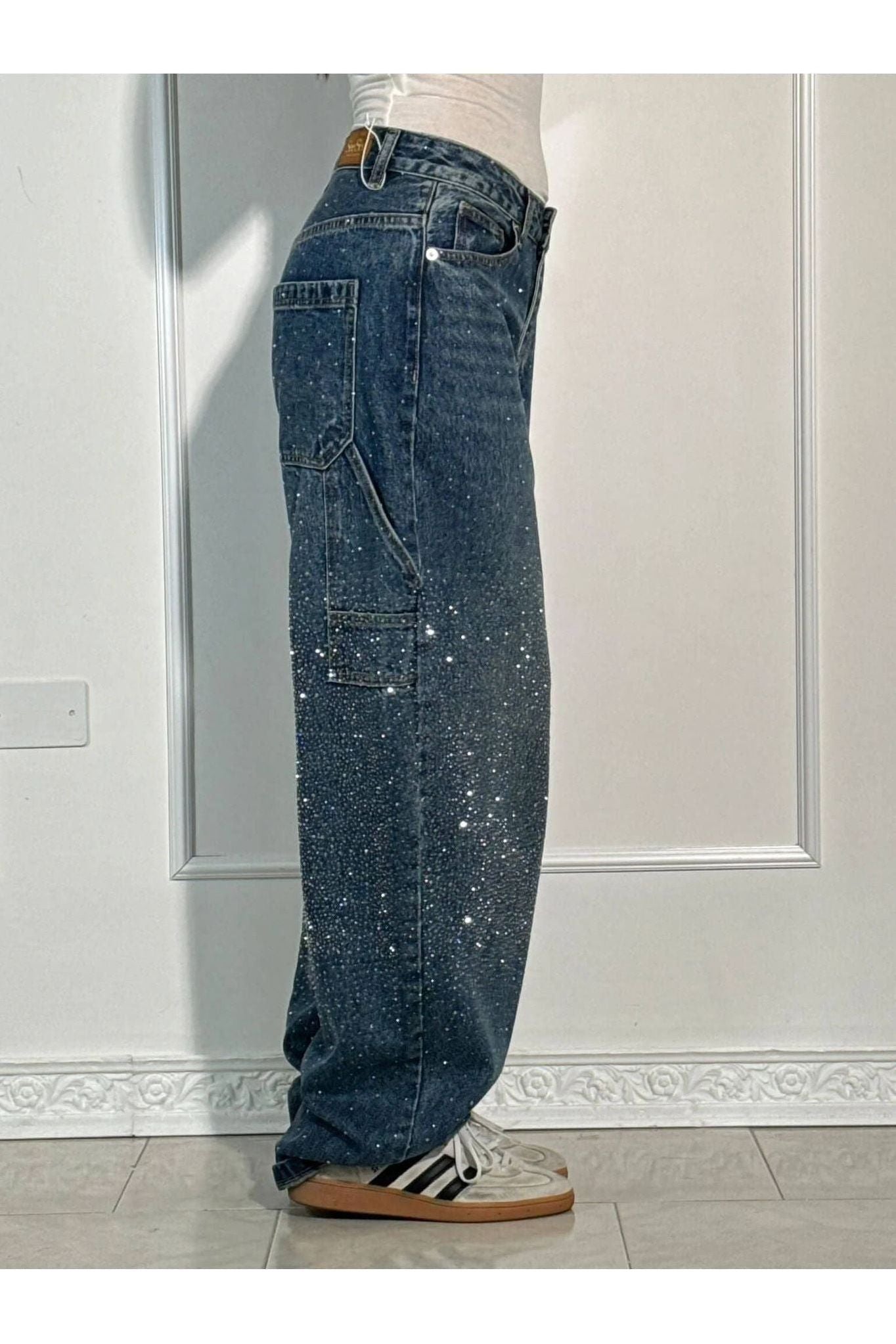 Amelia™ Celeste Rhinestone Wide-Leg Jeans