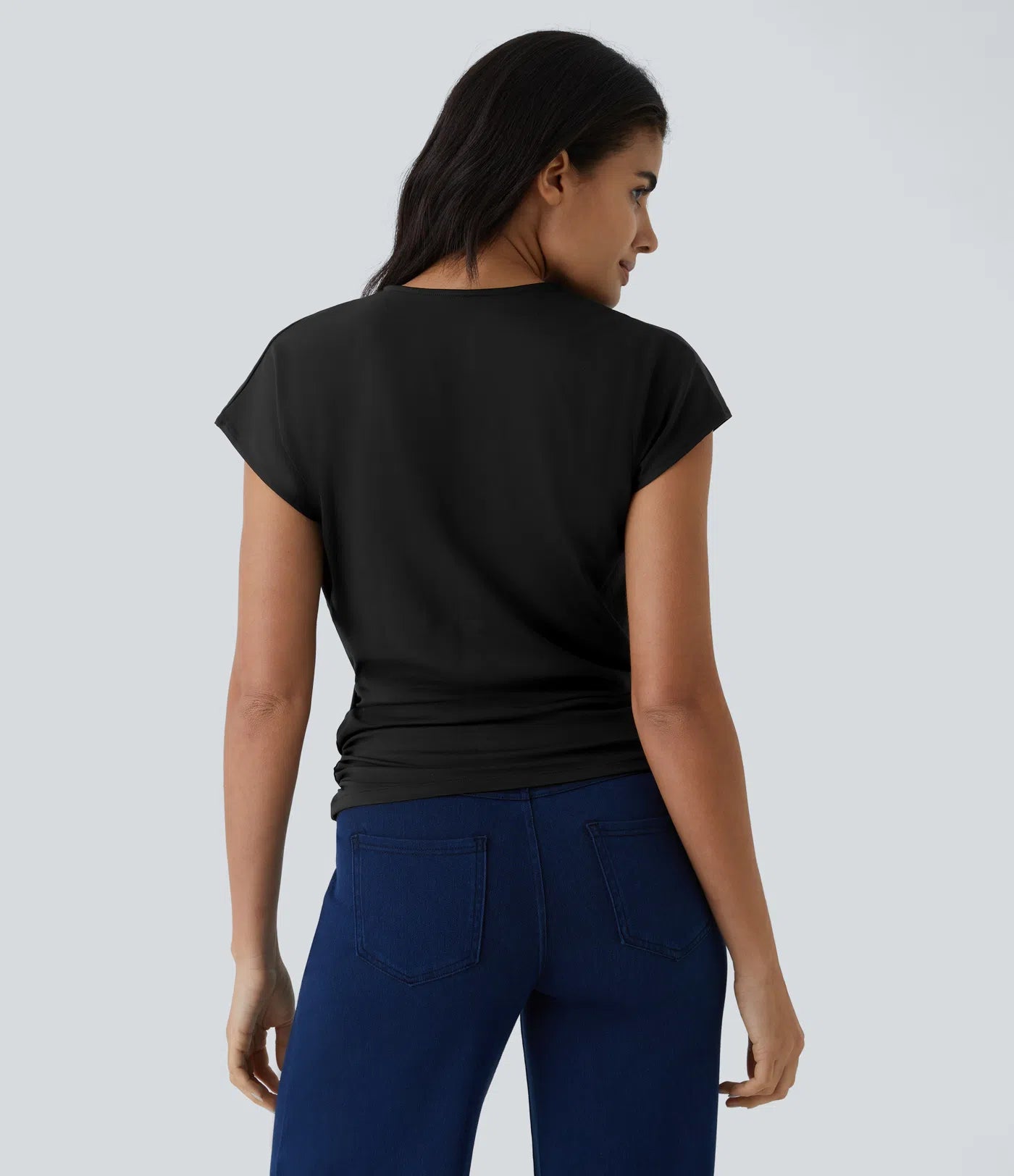 Amelia™ V-Neck Cap-Sleeve Wrap Blouse