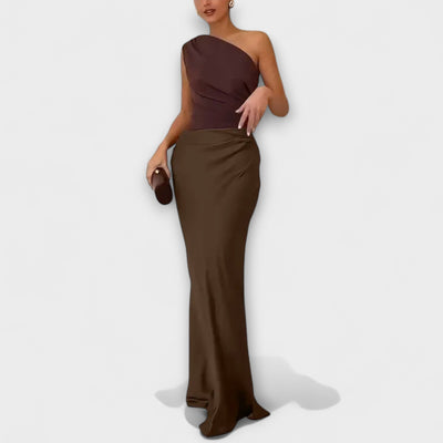 Amelia™ One-Shoulder Ruched Maxi Dress