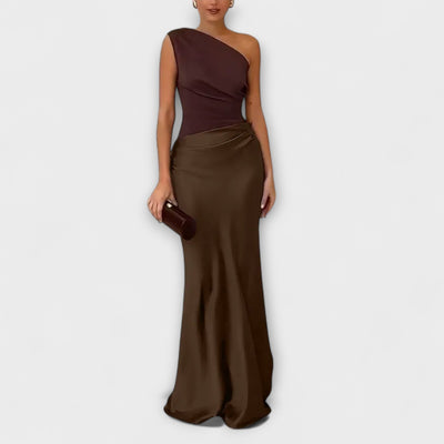 Amelia™ One-Shoulder Ruched Maxi Dress