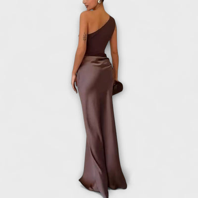 Amelia™ One-Shoulder Ruched Maxi Dress