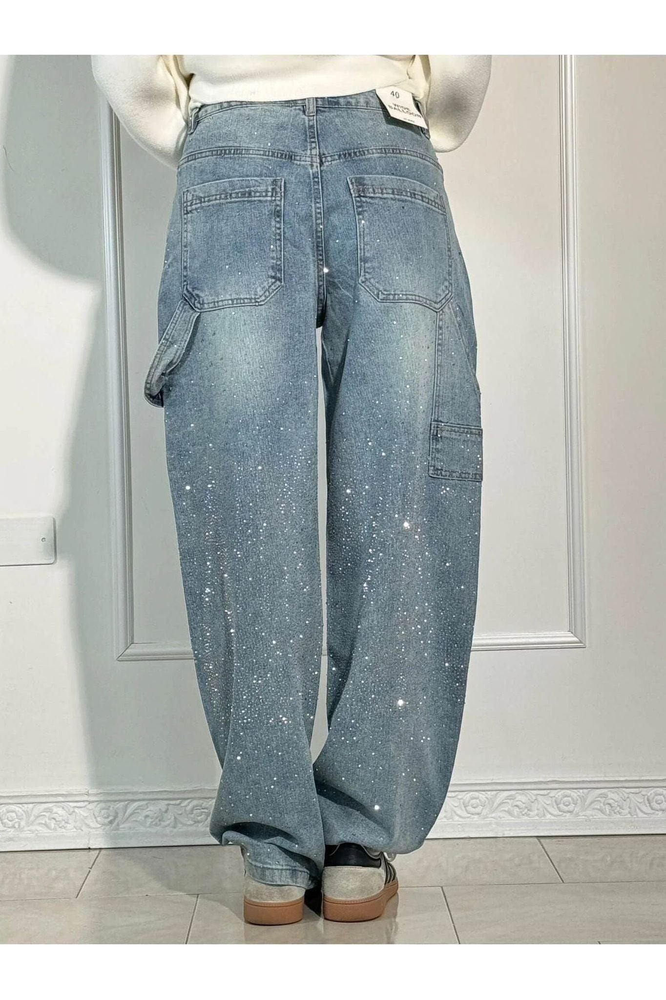 Amelia™ Celeste Rhinestone Wide-Leg Jeans