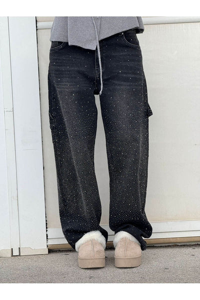 Amelia™ Celeste Rhinestone Wide-Leg Jeans