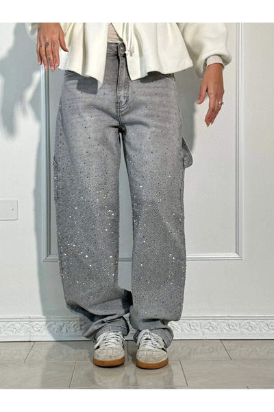 Amelia™ Celeste Rhinestone Wide-Leg Jeans