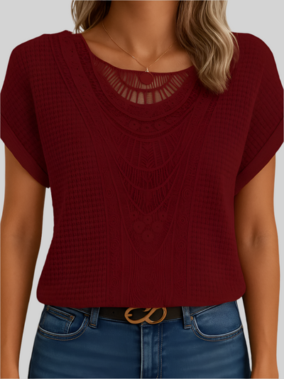 Amelia™ Waffle-Knit Twist Top