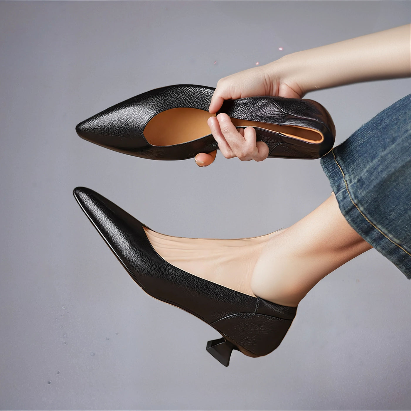Amelia™ Genuine-Leather Pointed Heels