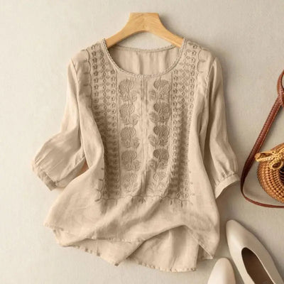 Amelia™ Embroidered Relaxed Blouse
