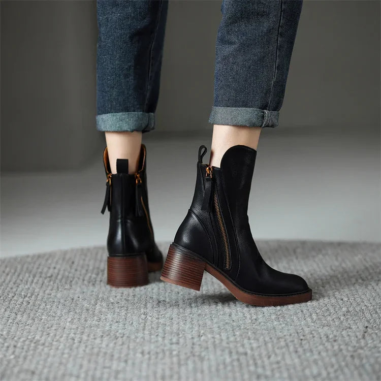 Amelia™ Vegan Leather Ankle Boots