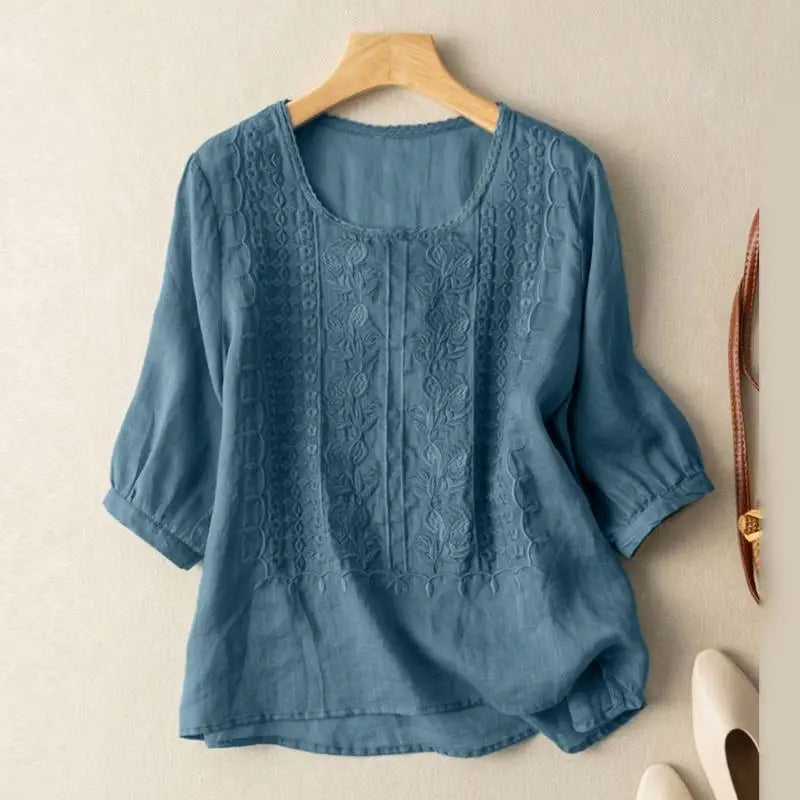 Amelia™ Embroidered Relaxed Blouse