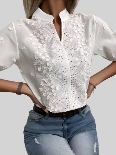 Amelia™ Embroidered Cotton Blouse