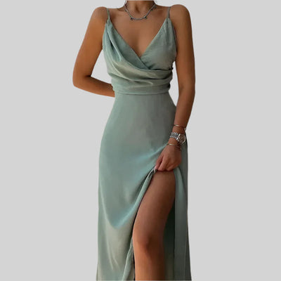Amelia™ Isla Cowl-Slit Maxi Dress