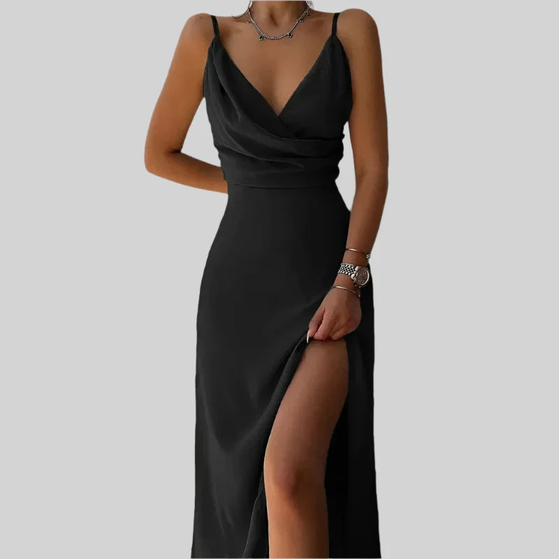 Amelia™ Isla Cowl-Slit Maxi Dress