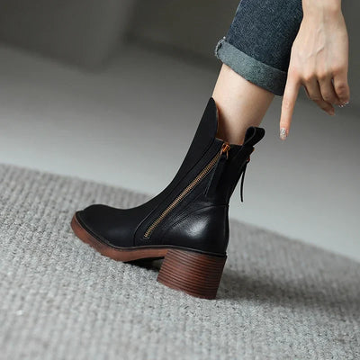 Amelia™ Vegan Leather Ankle Boots