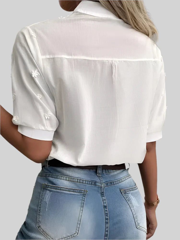 Amelia™ Embroidered Cotton Blouse