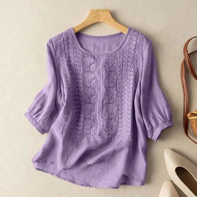 Amelia™ Embroidered Relaxed Blouse
