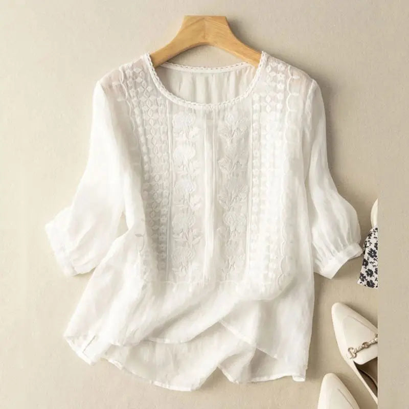 Amelia™ Embroidered Relaxed Blouse