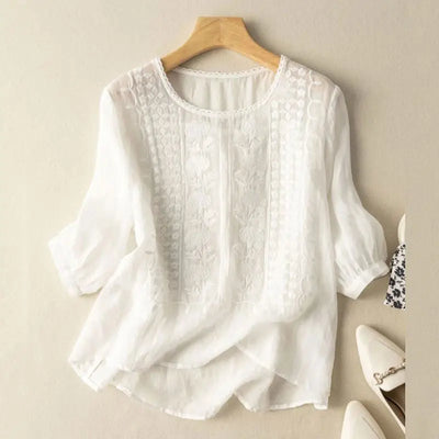 Amelia™ Embroidered Relaxed Blouse