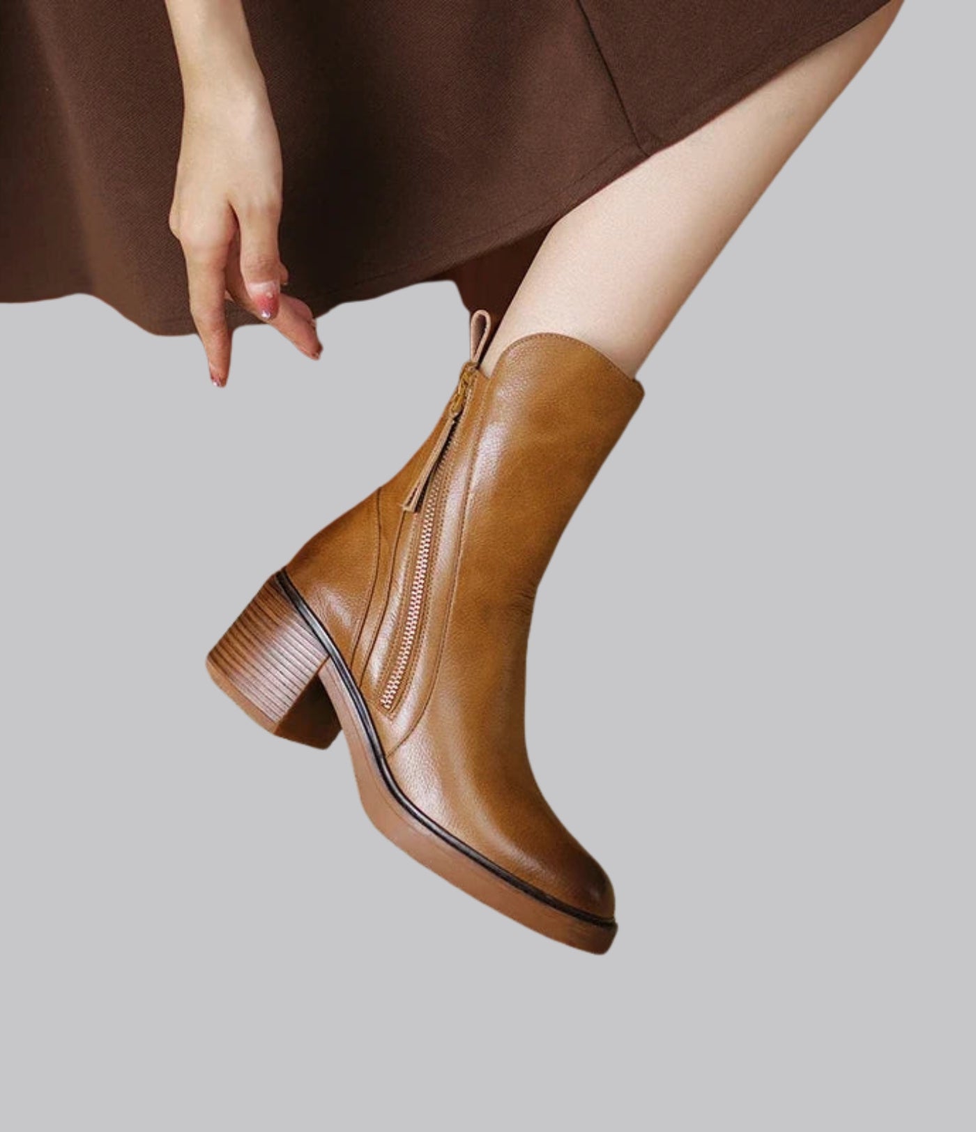 Amelia™ Vegan Leather Ankle Boots