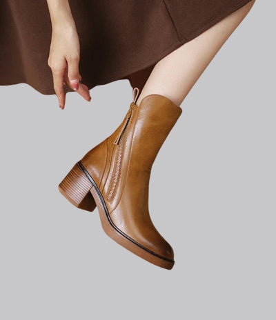 Amelia™ Vegan Leather Ankle Boots