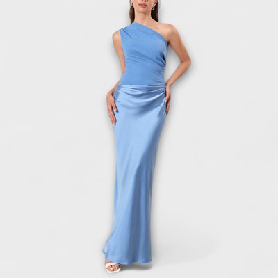 Amelia™ One-Shoulder Ruched Maxi Dress