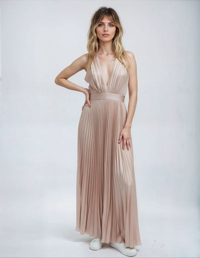 Amelia™ Sleeveless Pleated Midi Dress