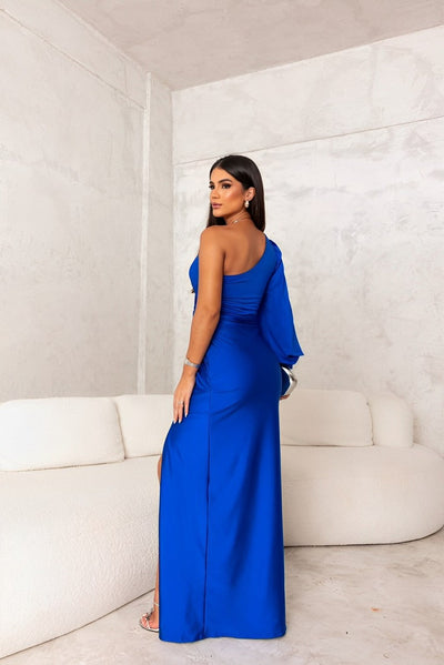 Amelia™ One-Shoulder Satin Maxi