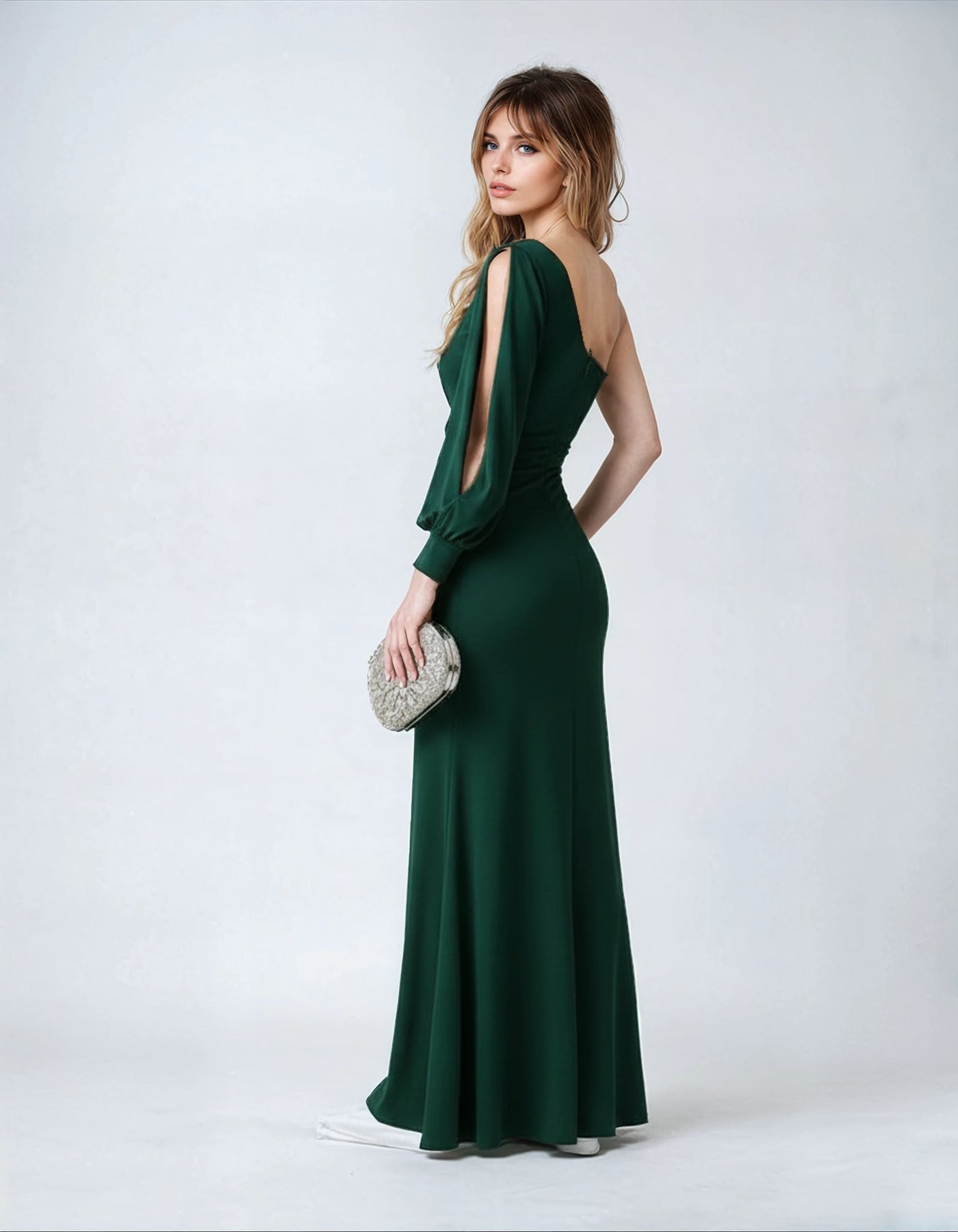 Amelia™ One-Shoulder Satin Maxi